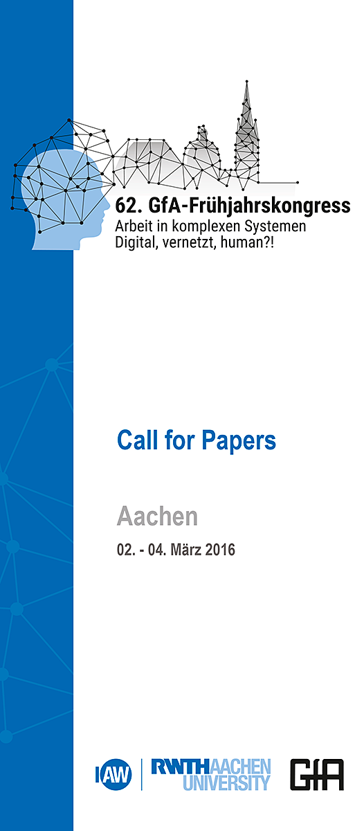 Dokumentation des 62. Arbeitswissenschaftlichen Kongresses
<br>Aachen 02.03.-04.03.2016